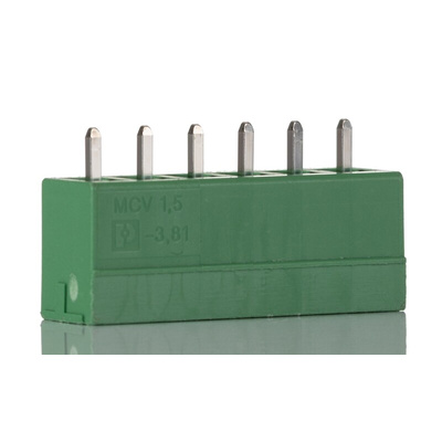 Phoenix Contact 3.81mm Pitch 6 Way Pluggable Terminal Block, Header, Solder Termination