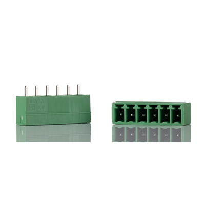 Phoenix Contact 3.81mm Pitch 6 Way Pluggable Terminal Block, Header, Solder Termination