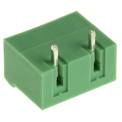 Phoenix Contact 7.62mm Pitch 2 Way Right Angle Pluggable Terminal Block, Header, Through Hole, Solder Termination