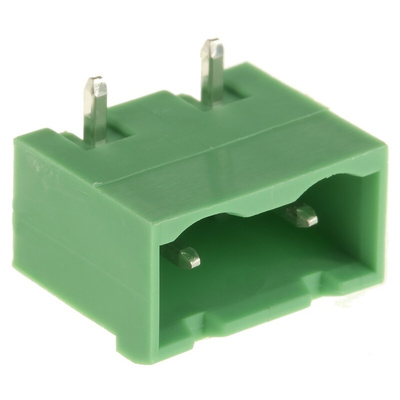 Phoenix Contact 7.62mm Pitch 2 Way Right Angle Pluggable Terminal Block, Header, Through Hole, Solder Termination