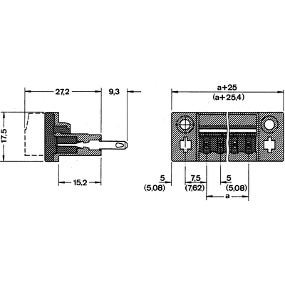 Phoenix Contact 5.08mm Pitch 2 Way Pluggable Terminal Block, Feed Through Header, Panel Mount, Solder/Slip on