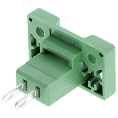 Phoenix Contact 5.08mm Pitch 2 Way Pluggable Terminal Block, Feed Through Header, Panel Mount, Solder/Slip on