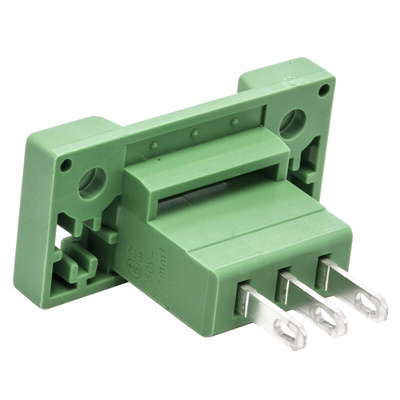 Phoenix Contact 5.08mm Pitch 3 Way Pluggable Terminal Block, Feed Through Header, Panel Mount, Solder/Slip on