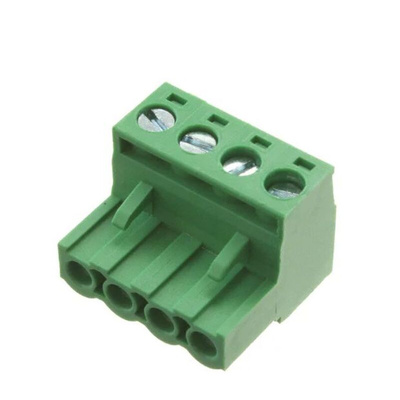 RS PRO 5mm Pitch 4 Way Pluggable Terminal Block, Plug, Free Hanging (In Line)