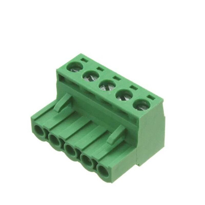 RS PRO 5mm Pitch 5 Way Pluggable Terminal Block, Plug, Free Hanging (In Line)