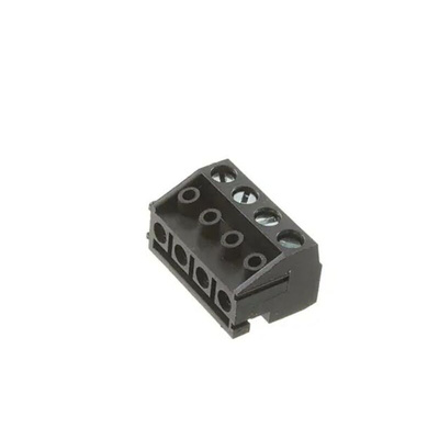 RS PRO 5mm Pitch 4 Way Pluggable Terminal Block, Plug, Free Hanging (In Line)