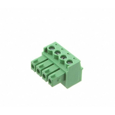 RS PRO 3.81mm Pitch 4 Way Pluggable Terminal Block, Plug, Free Hanging (In Line)