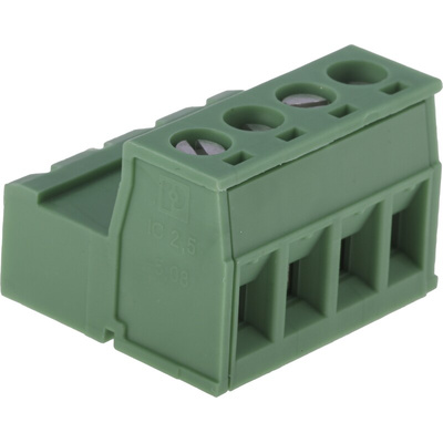 Phoenix Contact 5.08mm Pitch 4 Way Pluggable Terminal Block, Inverted Plug, Cable Mount, Screw Termination
