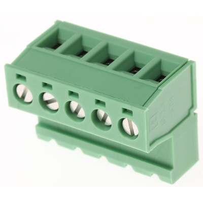 Phoenix Contact 5.08mm Pitch 5 Way Pluggable Terminal Block, Inverted Plug, Cable Mount, Screw Termination