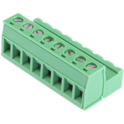 Phoenix Contact 5.08mm Pitch 8 Way Pluggable Terminal Block, Inverted Plug, Cable Mount, Screw Termination