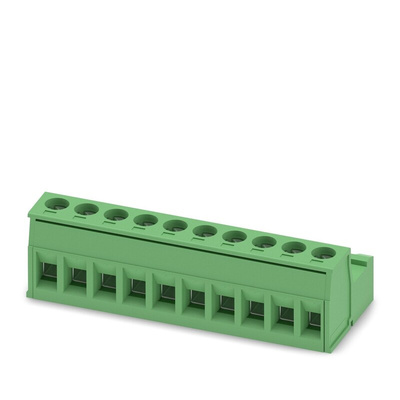 Phoenix Contact 5.08mm Pitch 10 Way Pluggable Terminal Block, Inverted Plug, Cable Mount, Screw Termination