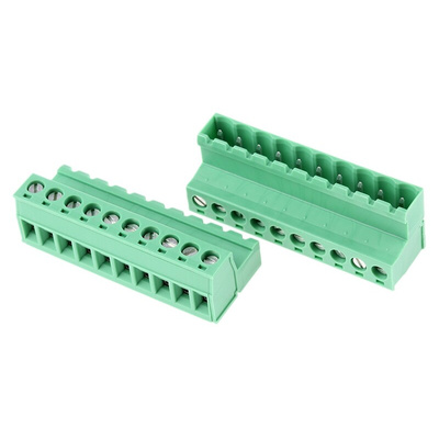 Phoenix Contact 5.08mm Pitch 10 Way Pluggable Terminal Block, Inverted Plug, Cable Mount, Screw Termination