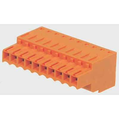 Weidmuller 3.5mm Pitch 2 Way Pluggable Terminal Block, Plug, Cable Mount, Crimp Termination