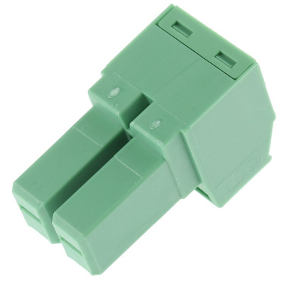 Phoenix Contact 7.62mm Pitch 2 Way Right Angle Pluggable Terminal Block, Plug, Cable Mount, Screw Termination