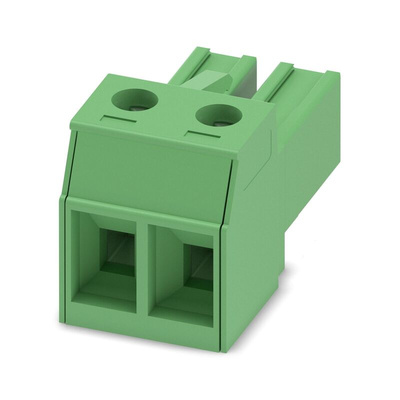 Phoenix Contact 7.62mm Pitch 2 Way Right Angle Pluggable Terminal Block, Plug, Cable Mount, Screw Termination