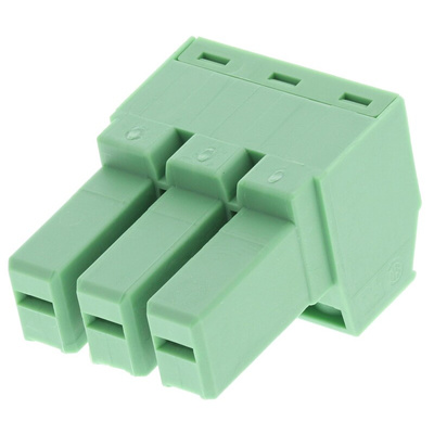 Phoenix Contact 7.62mm Pitch 3 Way Right Angle Pluggable Terminal Block, Plug, Cable Mount, Screw Termination