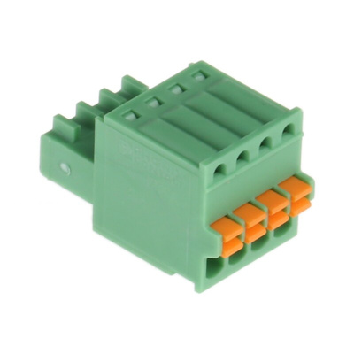 Phoenix Contact 2.5mm Pitch 4 Way Pluggable Terminal Block, Plug, Cable Mount, Spring Cage Termination