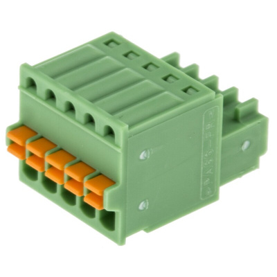 Phoenix Contact 2.5mm Pitch 5 Way Pluggable Terminal Block, Plug, Cable Mount, Spring Cage Termination