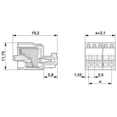 Phoenix Contact 2.5mm Pitch 5 Way Pluggable Terminal Block, Plug, Cable Mount, Spring Cage Termination