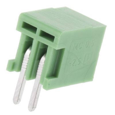 Phoenix Contact 2.5mm Pitch 2 Way Right Angle Pluggable Terminal Block, Header, Through Hole, Solder Termination