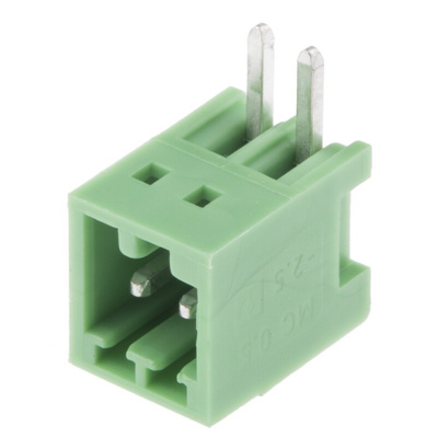 Phoenix Contact 2.5mm Pitch 2 Way Right Angle Pluggable Terminal Block, Header, Through Hole, Solder Termination
