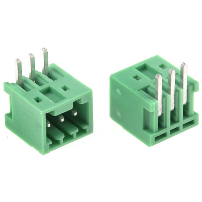 Phoenix Contact 2.5mm Pitch 3 Way Right Angle Pluggable Terminal Block, Header, Through Hole, Solder Termination