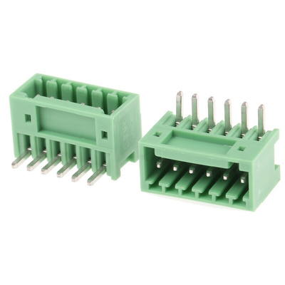 Phoenix Contact 2.5mm Pitch 6 Way Right Angle Pluggable Terminal Block, Header, Through Hole, Solder Termination