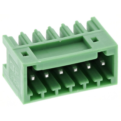 Phoenix Contact 2.5mm Pitch 6 Way Pluggable Terminal Block, Header, Through Hole, Solder Termination