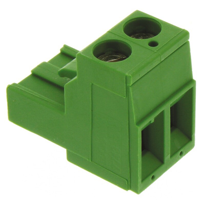TE Connectivity 5.08mm Pitch 2 Way Pluggable Terminal Block, Plug, Cable Mount, Screw Down Termination