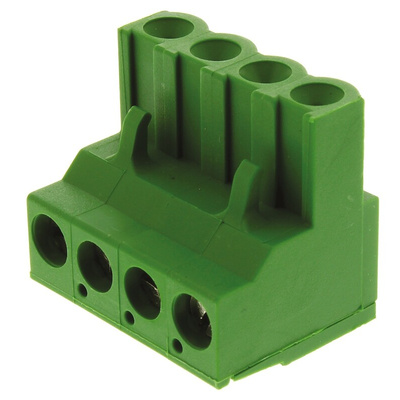 TE Connectivity 5.08mm Pitch 4 Way Pluggable Terminal Block, Plug, Cable Mount, Screw Down Termination