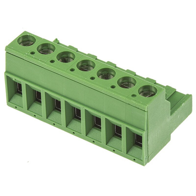 TE Connectivity 5.08mm Pitch 7 Way Pluggable Terminal Block, Plug, Cable Mount, Screw Down Termination