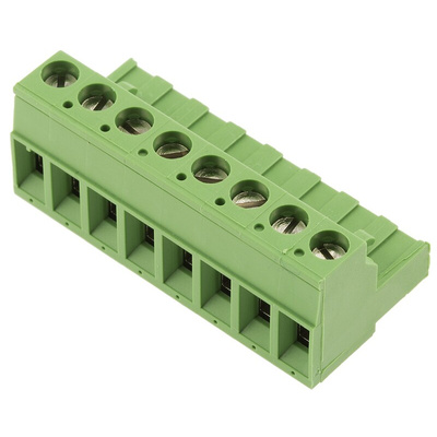 TE Connectivity 5.08mm Pitch 8 Way Pluggable Terminal Block, Plug, Cable Mount, Screw Down Termination