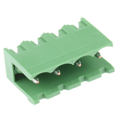 TE Connectivity 5.08mm Pitch 4 Way Pluggable Terminal Block, Header, Through Hole, Solder Termination