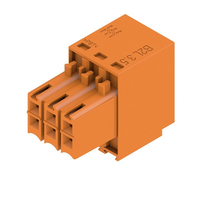 Weidmuller 3.5mm Pitch 6 Way Pluggable Terminal Block, Plug, Cable Mount, Screw Termination