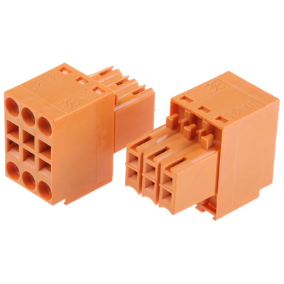 Weidmuller 3.5mm Pitch 6 Way Pluggable Terminal Block, Plug, Cable Mount, Screw Termination