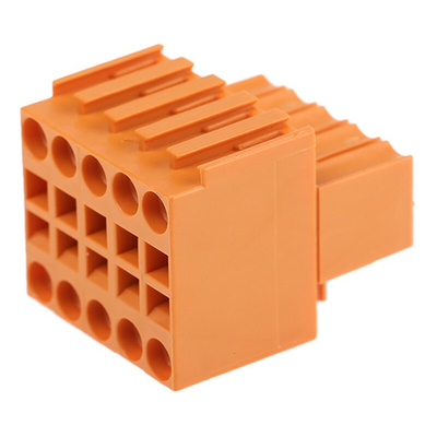 Weidmuller 3.5mm Pitch 10 Way Pluggable Terminal Block, Plug, Cable Mount, Screw Termination