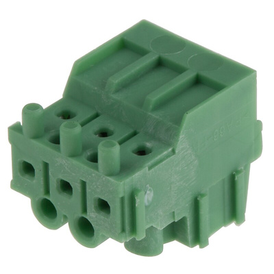 Phoenix Contact 3.5mm Pitch 3 Way Pluggable Terminal Block, Plug, Cable Mount, Screw Termination