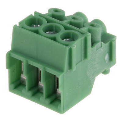 Phoenix Contact 3.5mm Pitch 3 Way Pluggable Terminal Block, Plug, Cable Mount, Screw Termination