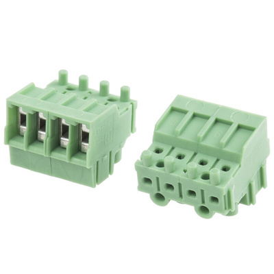 Phoenix Contact 3.5mm Pitch 4 Way Pluggable Terminal Block, Plug, Cable Mount, Screw Termination