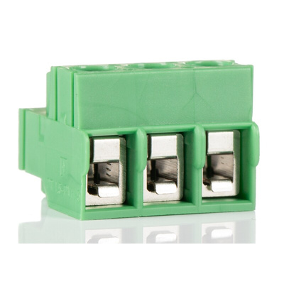 Phoenix Contact 5mm Pitch 3 Way Pluggable Terminal Block, Plug, Cable Mount, Screw Termination