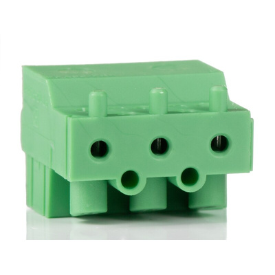 Phoenix Contact 5mm Pitch 3 Way Pluggable Terminal Block, Plug, Cable Mount, Screw Termination