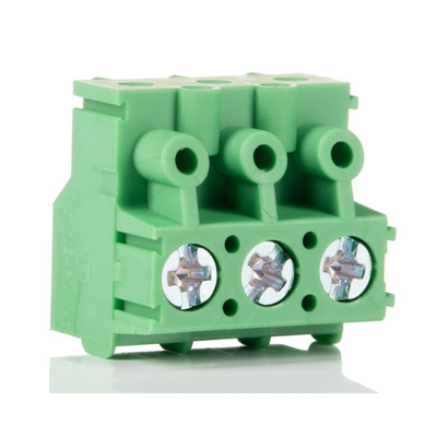 Phoenix Contact 5mm Pitch 3 Way Pluggable Terminal Block, Plug, Cable Mount, Screw Termination