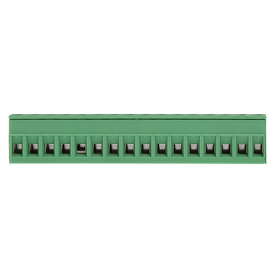 Phoenix Contact 5.08mm Pitch 16 Way Pluggable Terminal Block, Plug, Cable Mount, Screw Termination