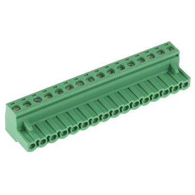 Phoenix Contact 5.08mm Pitch 16 Way Pluggable Terminal Block, Plug, Cable Mount, Screw Termination