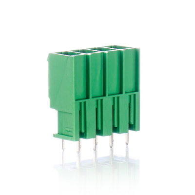 Phoenix Contact 7.62mm Pitch 4 Way Pluggable Terminal Block, Header, Through Hole, Solder Termination