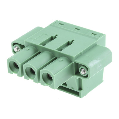 Phoenix Contact 10.16mm Pitch 3 Way Pluggable Terminal Block, Plug, Panel Mount, Screw Down Termination