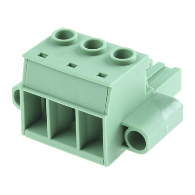 Phoenix Contact 10.16mm Pitch 3 Way Pluggable Terminal Block, Plug, Panel Mount, Screw Down Termination
