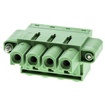 Phoenix Contact 10.16mm Pitch 4 Way Pluggable Terminal Block, Plug, Panel Mount, Screw Down Termination