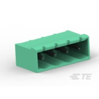 TE Connectivity 5.08mm Pitch 4 Way Pluggable Terminal Block, Header, Through Hole, Solder Termination