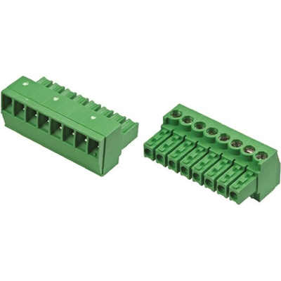 TE Connectivity 3.5mm Pitch 8 Way Right Angle Pluggable Terminal Block, Plug, Cable Mount, Screw Termination